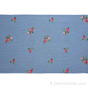 Rayures bleues Ventes chaudes Tissus imprimés à motifs de fleurs